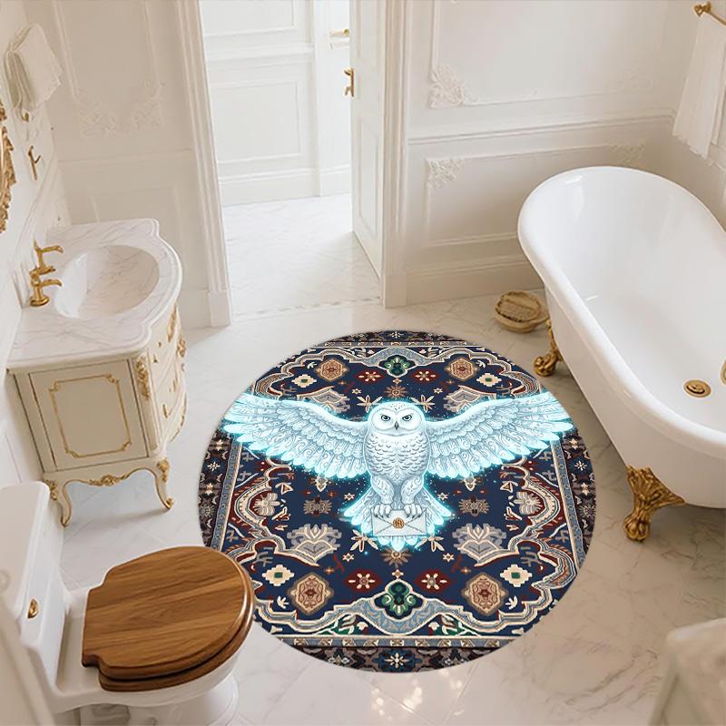 Vintage Pattern Animals,Round Area Rug,Carpet Rug for Living Room Bedroom Sofa Playroom Decor,Non-slip Floor Mat