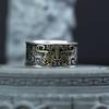 Retro Taotie Chinese Mythology Adjustable Open Ring For Men Punk Gothic Edgy Copper  Handmade Unisex Accessories Gift