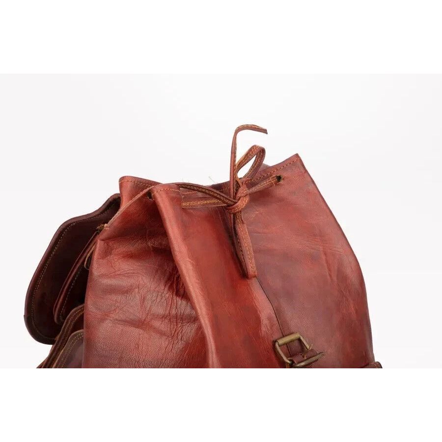 Leather Backpack Bag Satchel Briefcase Laptop Brown Vintage A perfect Case Men's