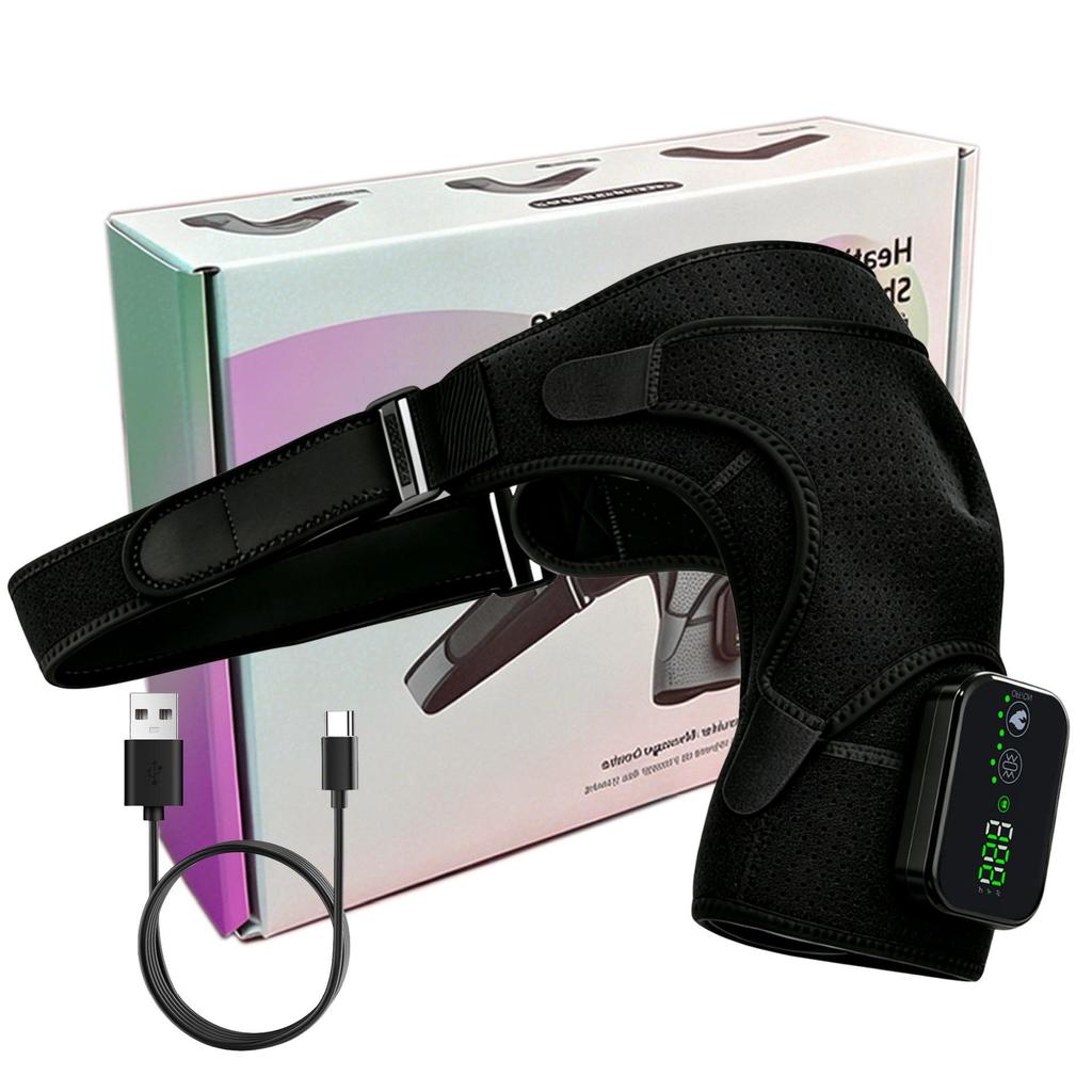 Electric Heated Shoulder Massager with Vibration & Hot Compress for Pain Relief and Multi-gear Adjustment