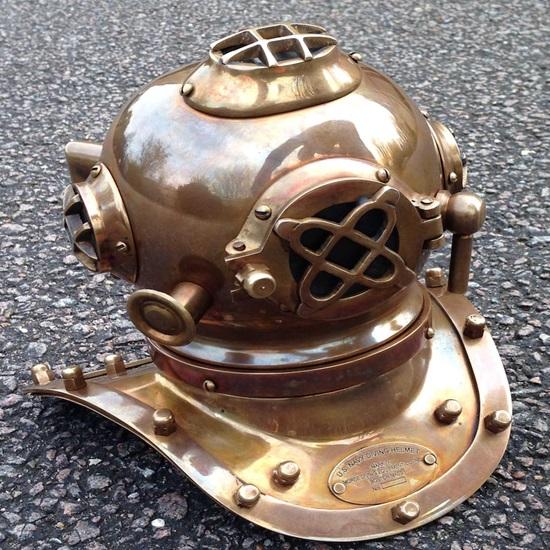 20.32 Cm Brass Diving Helmet Mark V Replica, Nautical Decor