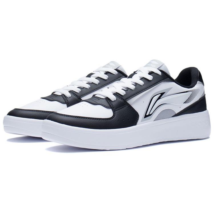 Li Ning Galaxy Slip Resistant, Abrasion Resistant, Lightweight Low top Skateboard Shoes Men's White Black AGCS253-2