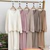 Loose casual style knitted suit women's autumn and winter new large size V-neck sweater wide-leg pants two-piece set