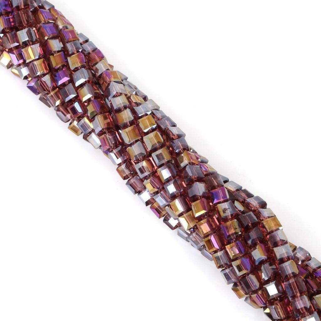 2-8mm Mixed Color Square Glass Crystal Beads for Handmade DIY Jewelry and Necklaces