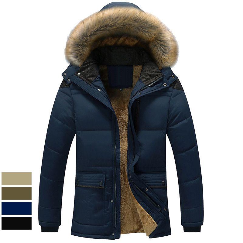 Men's Military Coat Thicken Warm Outwear Parka Hooded Jacket Outdoor Winter Fashion