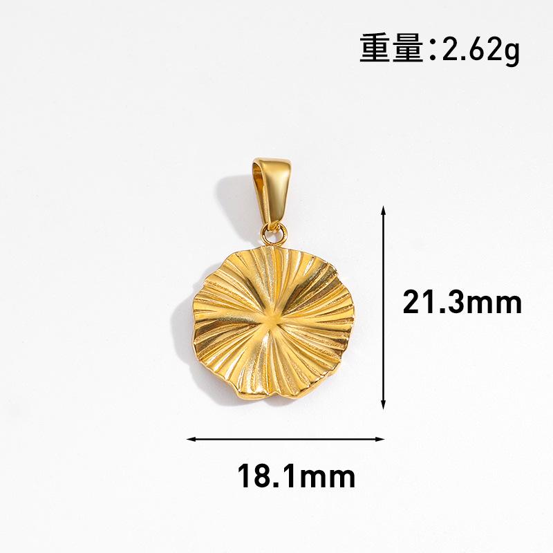 Various 18k Gold Feather Flower Charms Heart Face Pendant  Stainless Steel Diy Jewelry Accessories for Necklace Bracelet Gift