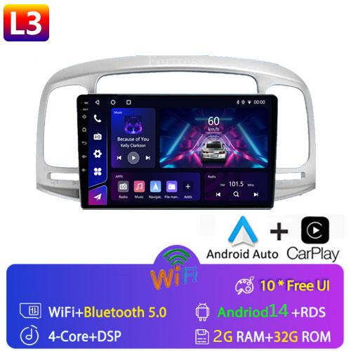 8G 128G Car Radio Android Auto Carplay For Hyundai Accent 2008 -2011Multimedia Qled Screen Stereo Autoradio GPS Navigation Wifi