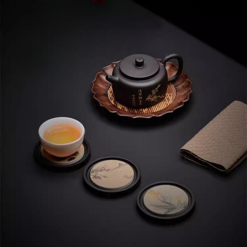 Retro Untersetzer im chinesischen Stil, wasserabsorbierend, rutschfest, Hitzeschutz-Platzsets, Teezeremonie-Zubehör, Neu