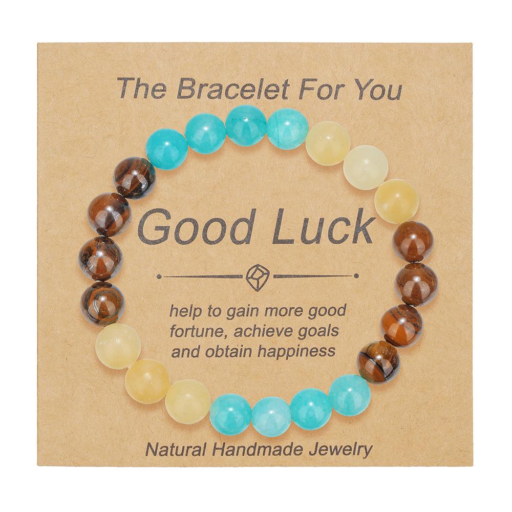Fashion 8mm Natural Stone Bracelet, Tiger's Eye Stone Powder Crystal Versatile Beaded Bracelet.