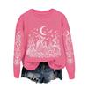 Women's Halloween Print Sweatshirt Loose Fit Casual Pullover Top for Fall and Winter
