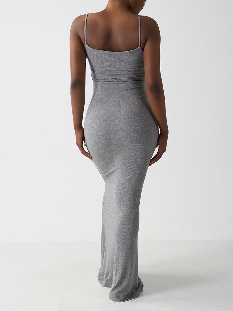 European & American Summer Slim Modal Ribbed Camisole Dress: Women's Socialite Style