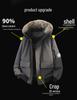 Men's Unisex Windproof Winter Workwear Down Jacket with Warm Hood & Large Fur Collar