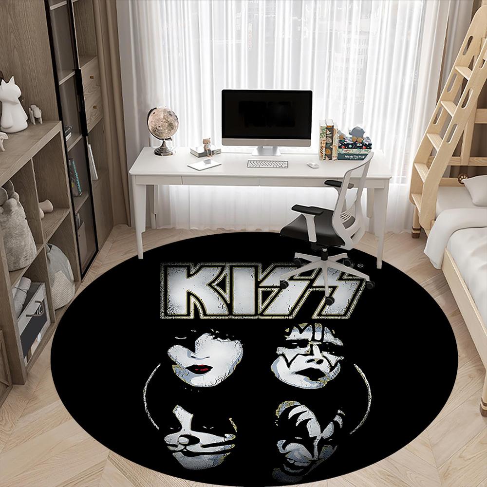 1pc KISS Band Office Round Area Rug, Indoor Mat Suitable For Office, Under Office Chairs Bedroom Living Room Home Decor  a0908159
