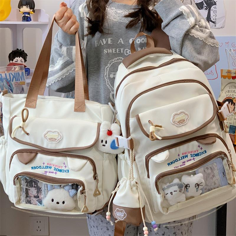 School Bag Contrasting Color School Bag Female High Value Sweet Beauty Child