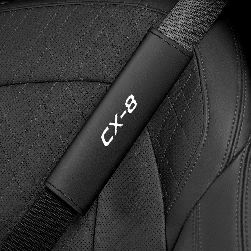 Car Styling Seat Belt Cover Leather Seatbelt Shoulder Strap Protector Pads For Mazda CX3 CX7 CX4 CX8 CX30 car Accessories