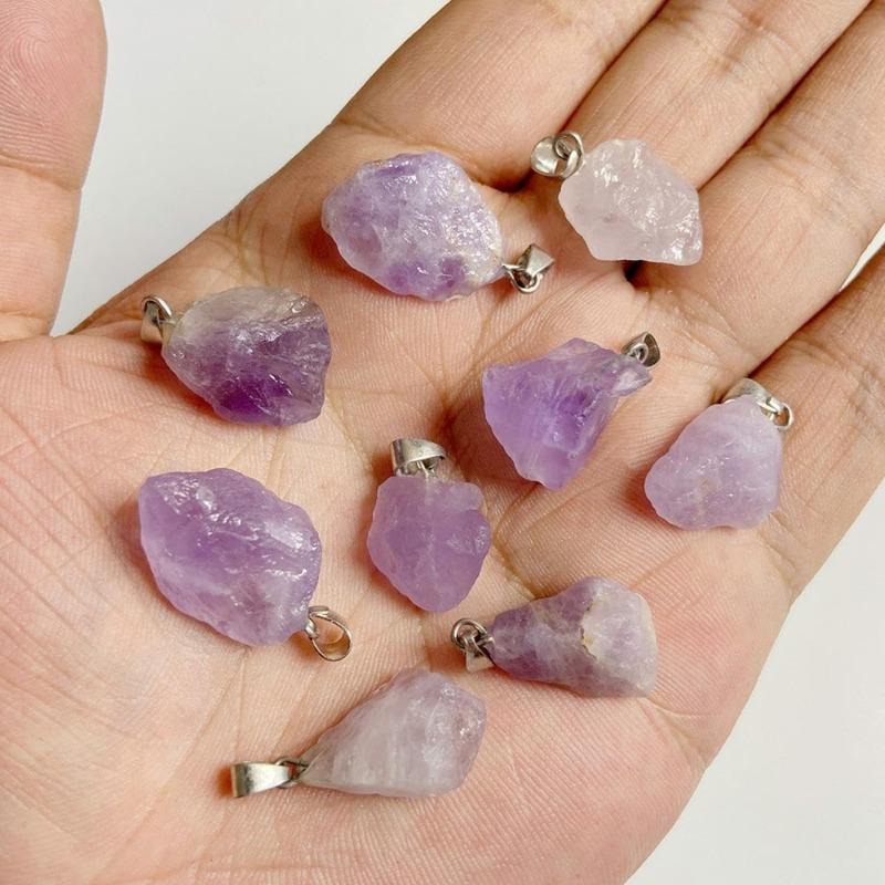 10 Pieces Irregular Natural Raw Stone Pendant for Jewelry Making DIY Necklace Earrings Accessories Reiki Healing Crystal Chakra Gemstone Pendant