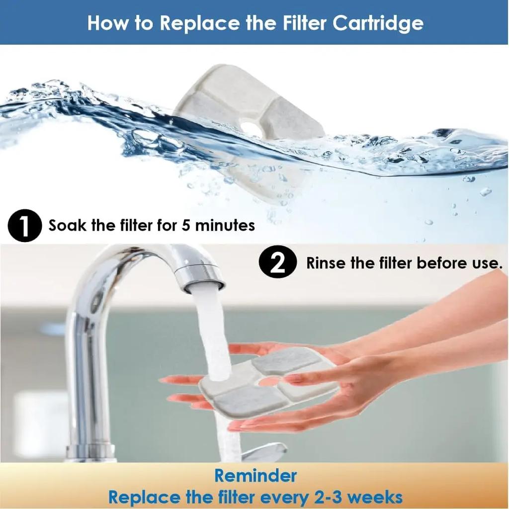 Replacement Filters for 9L 5.5L Dog Water Fountain Activated Carbon Replacement Filters Pet Dog Cat Water Dispenser Filters