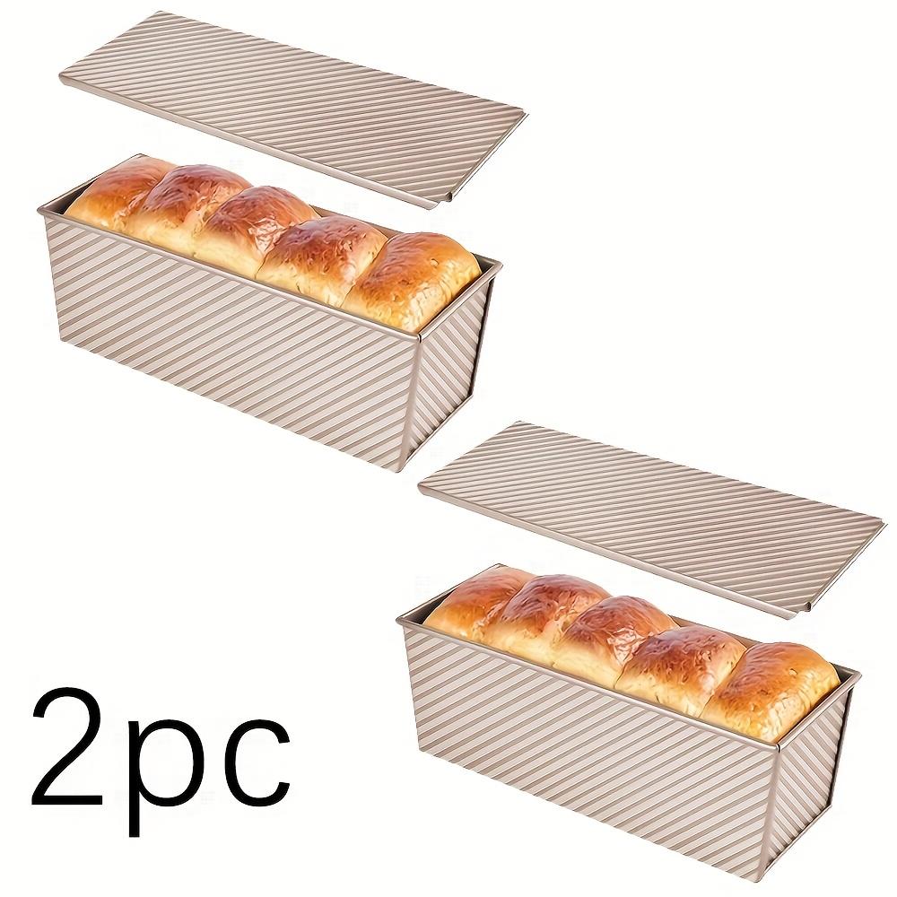 

New all-carbon steel household toast bread baking pan Super Value Pack of Two Extra-long Pullman bread baking pan Toasted bread pan with 2 золотой