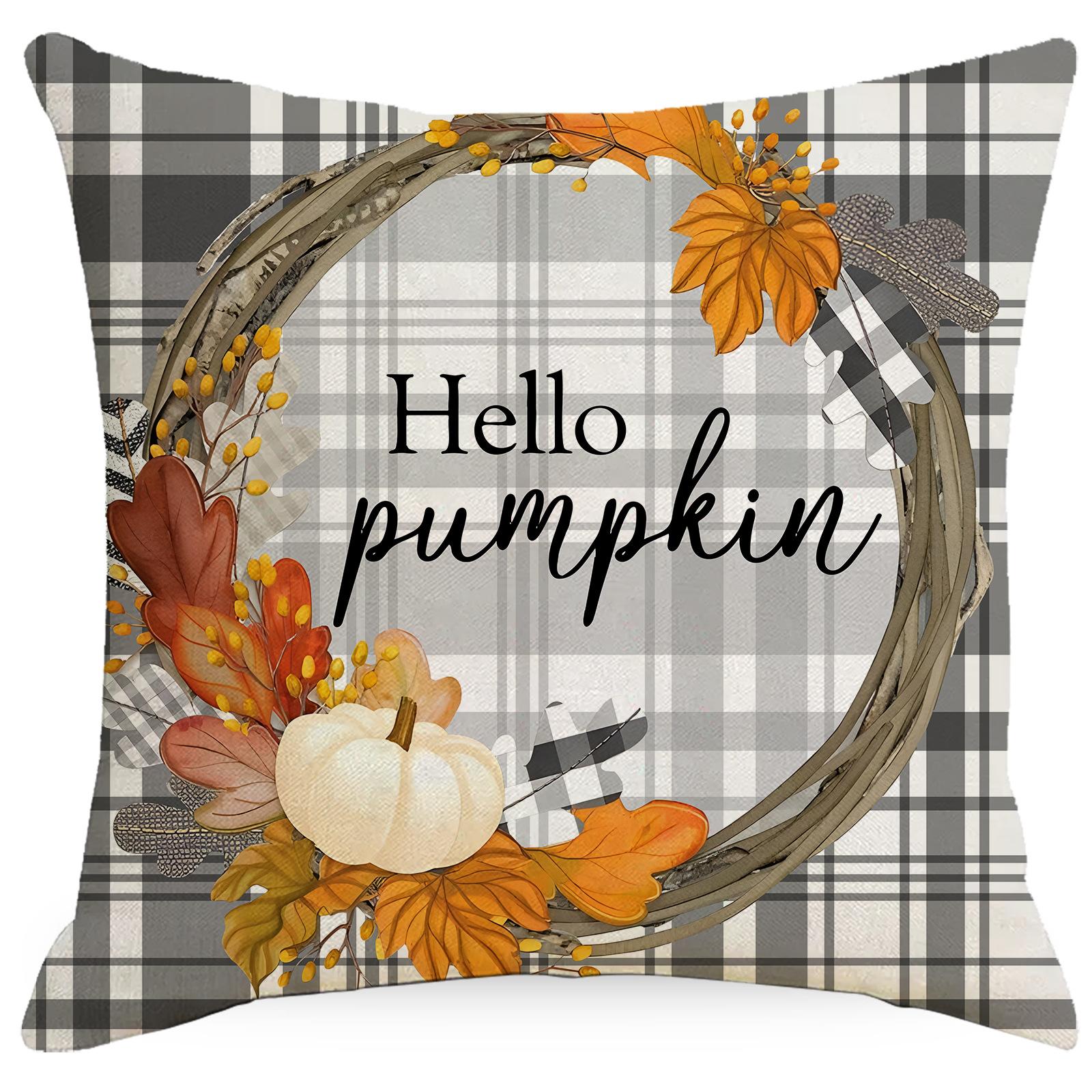 

Новая осенняя наволочка на День Благодарения для дома, дивана, подушки, льняная, с тыквой, кленовым листом, для дома 45 * 45Cm