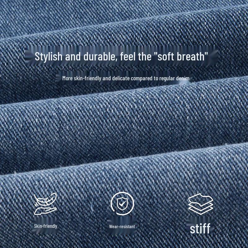 Xiaoyinman Girls' Embroidered Soft Denim Wide-Leg Casual Pants