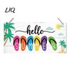 Coastal Style Terrace Decor Summer Wood Sign for Front Door, Tropical Beach Hanging Welcome High Density Board Sign, Rustic Wooden Door Hanger