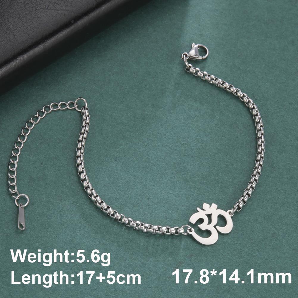 Dawapara Aum Om Ohm Sanskrit Symbol Anklets Bracelet Hindu Yoga Ankle Chain Bracelets Stainless Steel Spiritual Jewelry