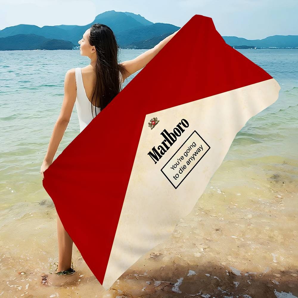 Retro M-Marlboro Microfiber Beach Towel Absorbent Quick Dry Soft Yoga Swimming Resort Mountain Climbing Towel
