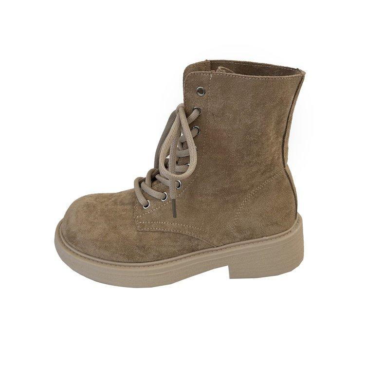 Summer Cattle Suede Flat Bottom Two Wear Lazy Wind Thick Bottom Matte Leather Martin Boots Women's Thick Heel Short Boots Locomotive Boots