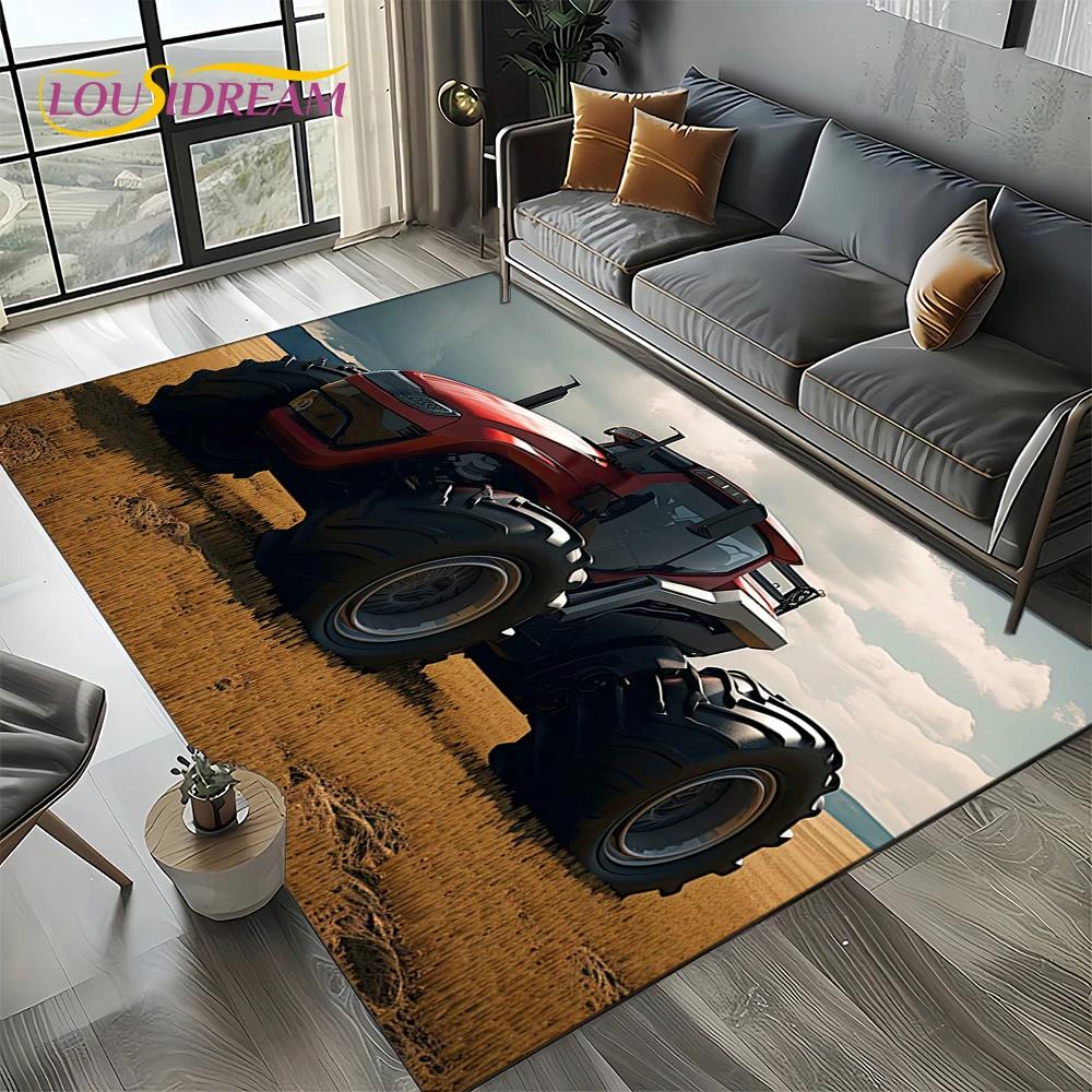 27 Style Truck Retro 3D Tractor Car Carpet Rug for Living Room Bedroom Home Sofa Decoration,Kid Area Rug Non-slip Floor Mat Gift