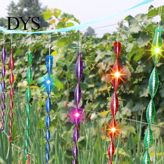 Anti Bird Rod 10Pcs Deterrent 360 Degree Rotation Garden Protection Vibrant Repellent Color Reflective Wind Spiral Tool for Orchard