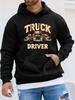 Trucker Driver Vintage Heavy-Duty Truck Themed Streetwear Brand Printed Casual Sport Outdoor Unisex Hoodie Long-Sleeve Sweatshirt Unisex Top Autumn/Wi