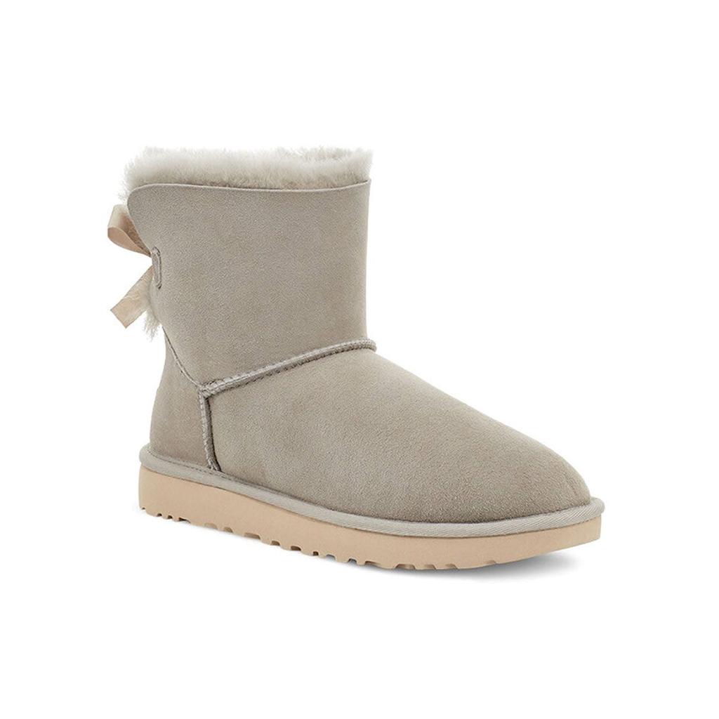 UGG Bailey Bow Ii Suede Warm Non-Slip Short Snow Boots Women Boots Light-Gray 1016501-GOA