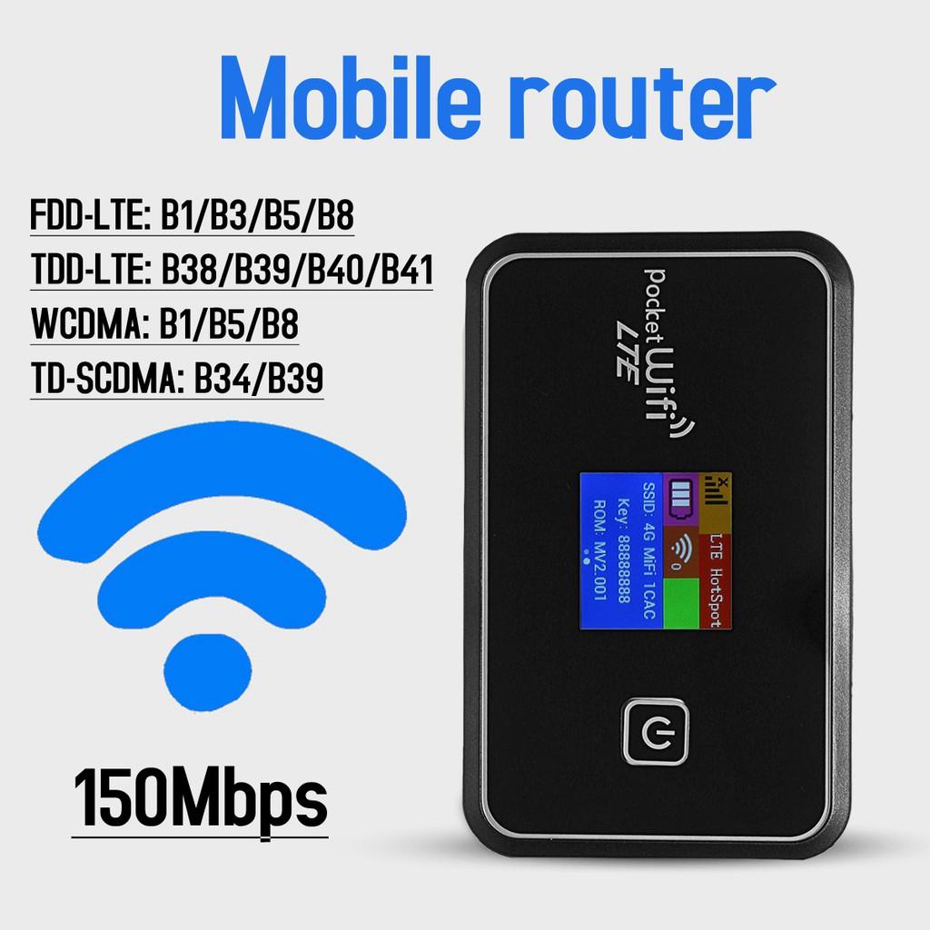 Router WiFi Mobil 4G LTE FDD/TD 150Mbps Mobile MIFI Portabil Wireless de Buzunar Hotspot Router Bandă Largă Ecran LCD