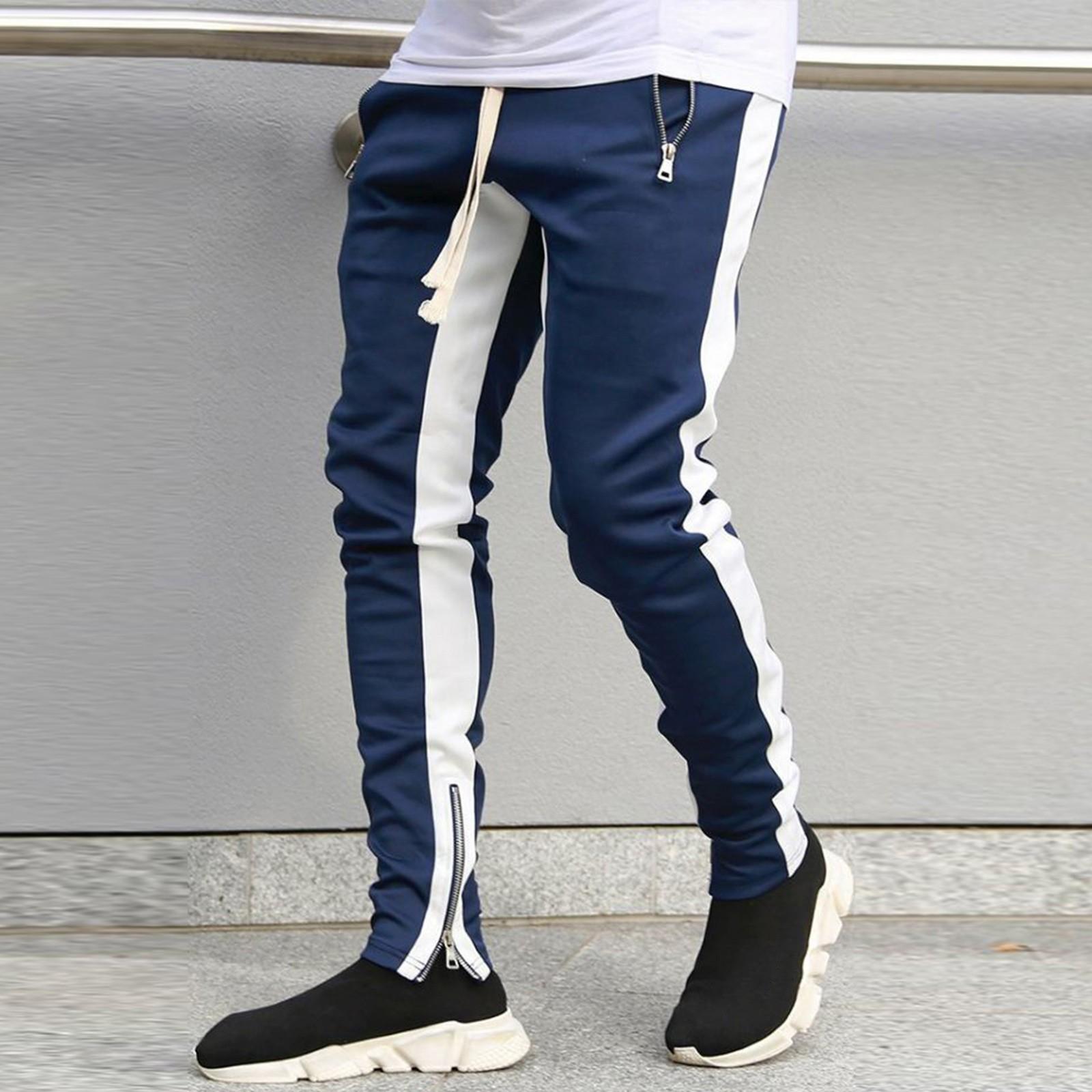 

Весна та осінь Спорт Фітнес Однотонні штани Чоловічі вільні бігові повсякденні спортивні штани великого розміру Бавовна XXXL темно-синього кольору