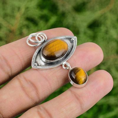 Mothers Day Deal 925 Sterling Silver Tigers Eye Stone Birthday Pendant Jewelry