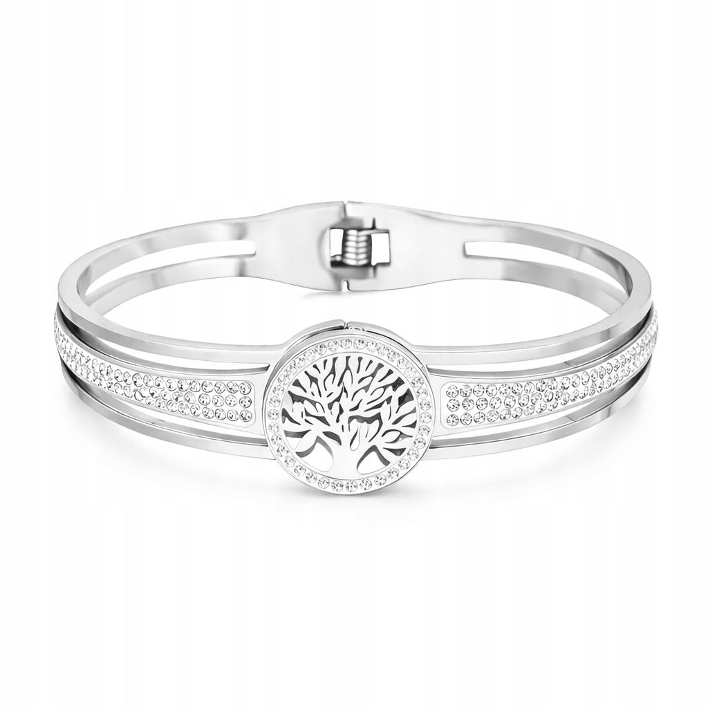SILVER Bracelet with Cubic Zirconia Tree of Life Women' Elegant DIAMOND