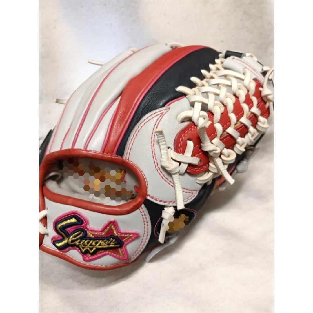 Used [Completely ordered item] Slugger baseball glove red/black/white/pink