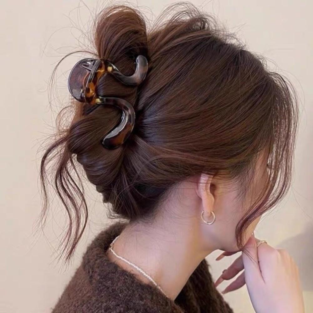 Matte Finish Acrylic Hair Claw Casual Ponytail Clip Simple Shark Clip Daily