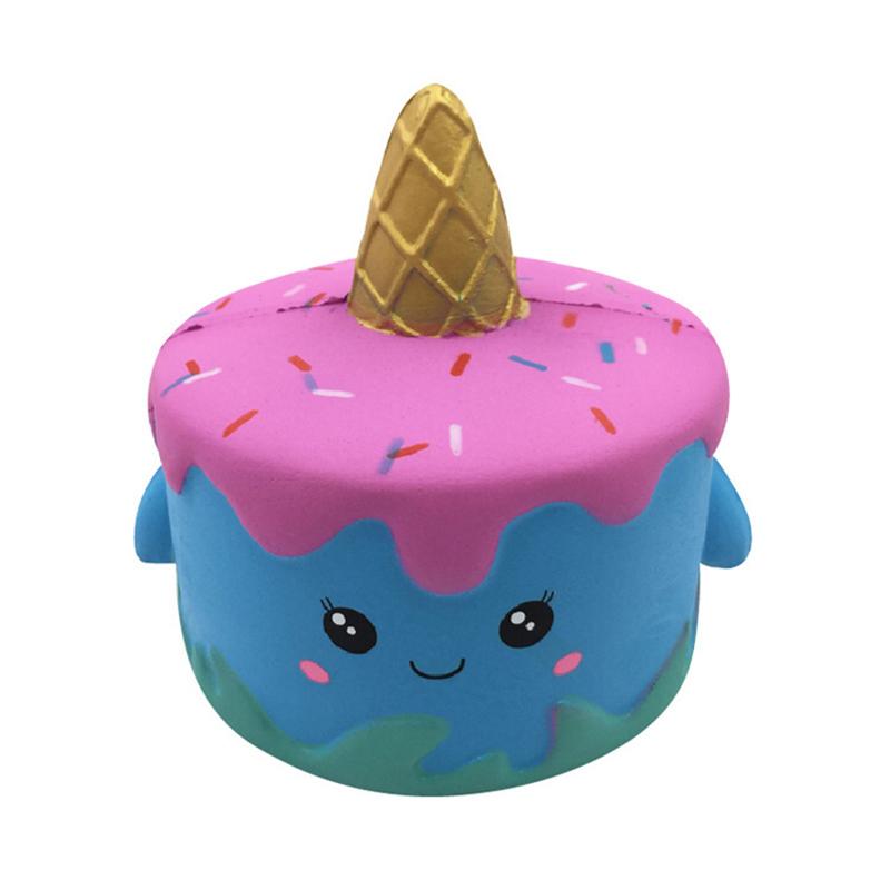 Creative Cartoon Cute Unicorn/Deer Slow Rebound Cake Soft Squeeze Toy Children's Fun Stress Relief Toys Boys Girls Birthday Gift