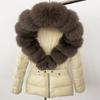Winter new popular women's natural real fox fur collar white duck down jacket thickened waist slim down jacket