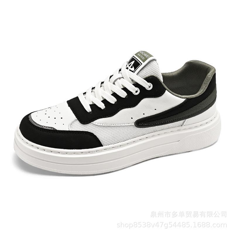 Korean version of classic black and white with casual shoes, light and comfortable, soft sole cushioning low-top white shoes, fashionable versatile b