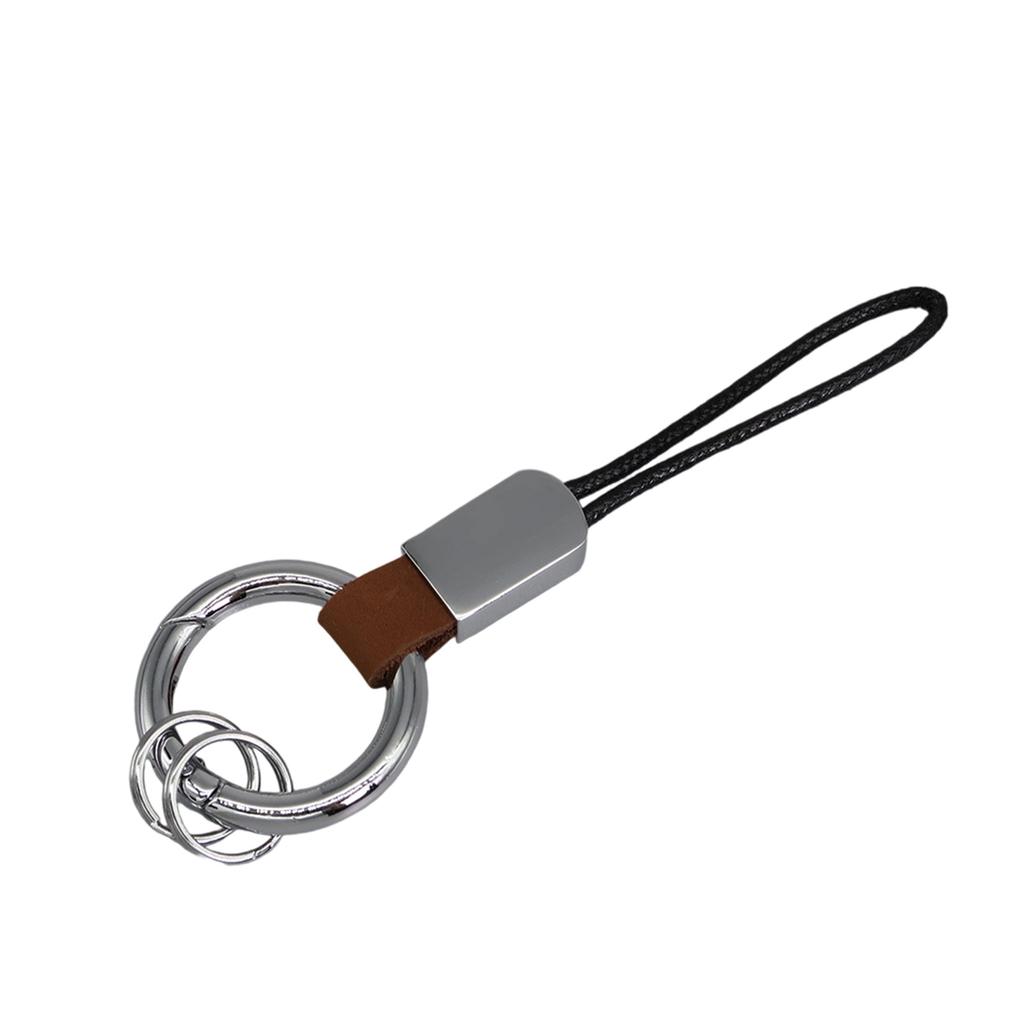 Simulated Leather Keychain With Finger Ring And Adjustable Wrist Strap Trendy Key Holder For Car Keys Organization