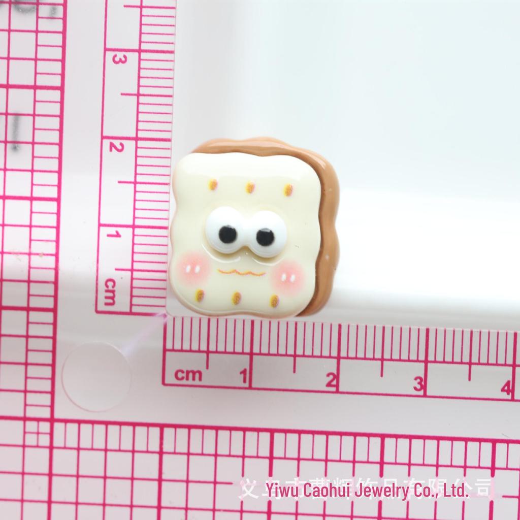 Simulation Biscuit Cream Resin Jewelry: DIY Accessories for Kids' Hairpins, Hair Rings, and Keychain Pendants