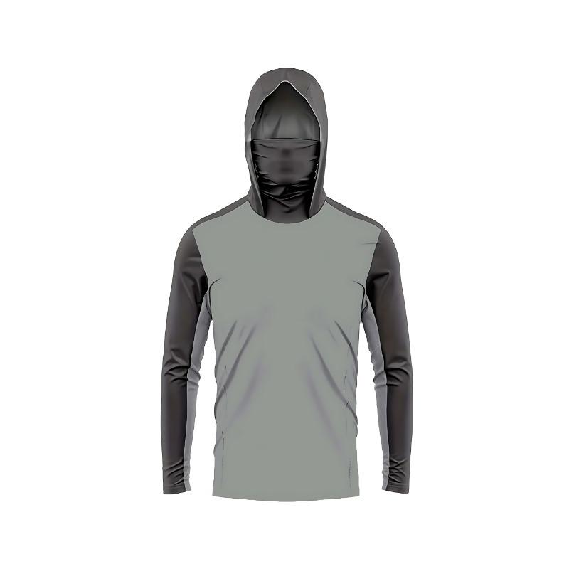 Fiskehuvtröja Herr Långärmad Snabbtorkande Andningsbar Kläder UV-skydd Utomhusfiske T-shirt fiskekläder