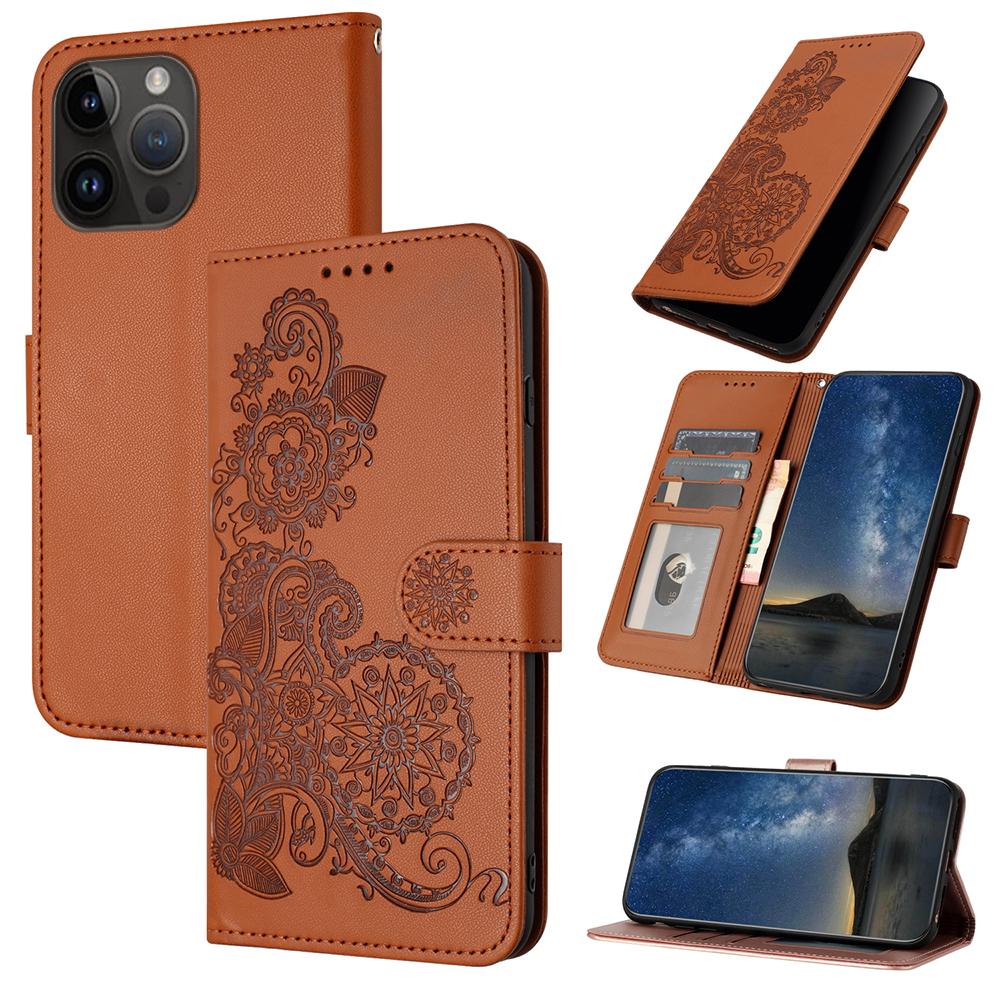 

Шкіряний чохол для карток гаманця з тисненням для iPhone 15 14 13 12 11 Pro Max Xs Max Xr 8 /Samsung S24 S23 S22 S21 Ultra Plus A15 A14 A34 A13 A54 A53 A52 Samsung A21S коричневий