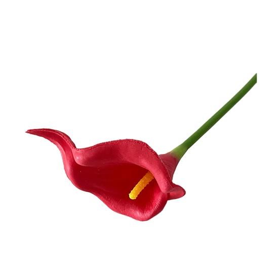 

Искусственный цветок каллы с эффектом настоящего прикосновения, 34 см, реалистичная ветка из искусственных цветов для свадебного букета своими руками, центральный элемент для стола в доме красный