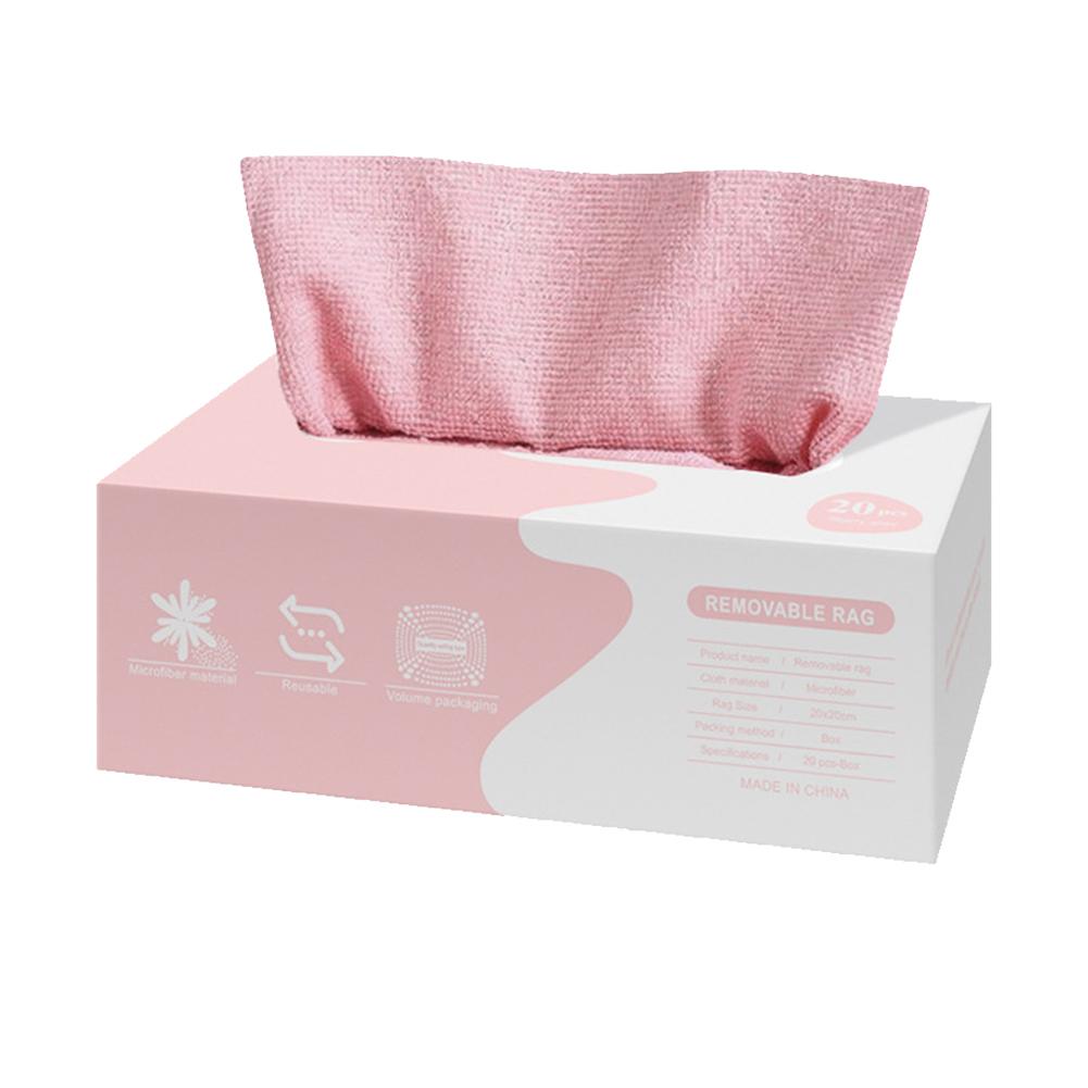 20Pcs/box Microfiber Towel Absorbent Kitchen Cleaning Dishcloth Non-stick Oil Dish Rags Napkins Home Cleaning Cloth Rags in Box