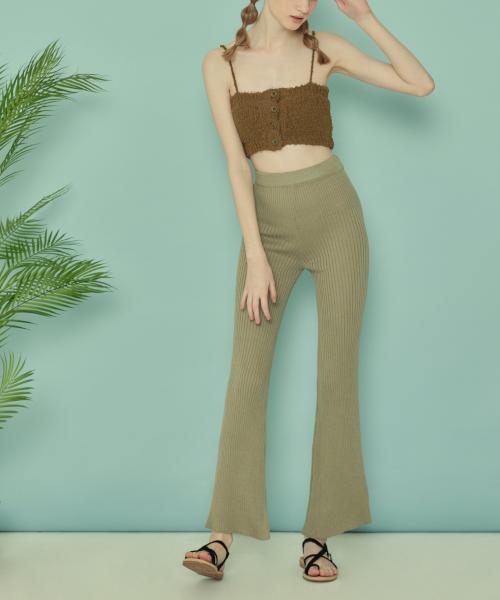 Kkuape Knit Bootcut Pants_Olive