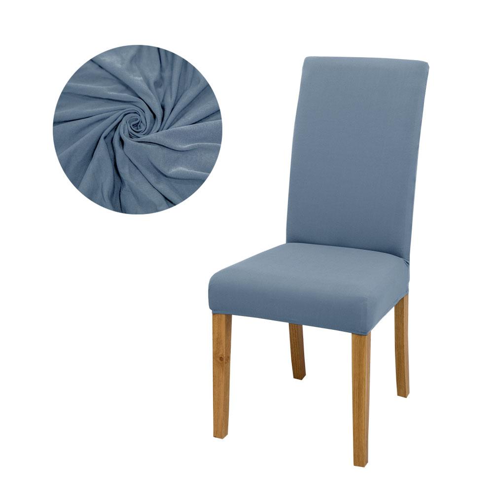 Solid Color Chair Covers Elastic Dining Room Seat Cover Washable Chair Protective Case for Restaurant Wedding Banquet Light Gray