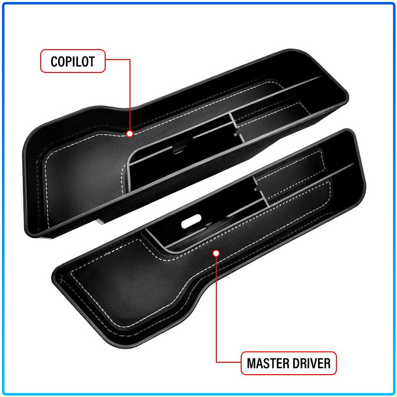 2Pcs Car Seat Organizer Seat Crevice Storage Box Multifunction Goods For Mitsubishi Lancer Lancer ASX Outlander 2 3 Pajero Mirage Exzos Pajero 4